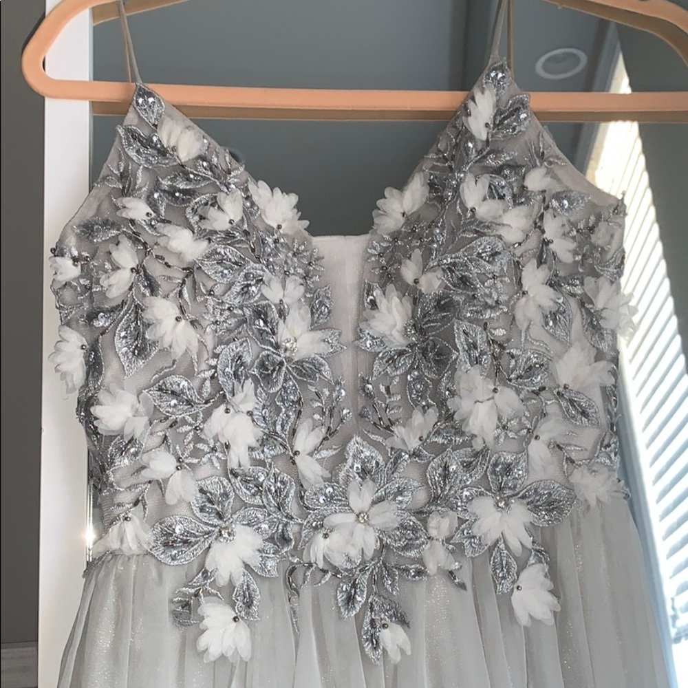 Beautiful Light Grey/Silver Prom Dress WORN ONCE
